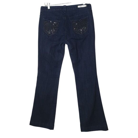 Express Womens Bootcut Jeans 8 Black Rhinestone Butterfly Pockets Y2K Edgy Chic - Picture 4 of 6